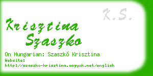 krisztina szaszko business card