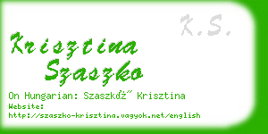 krisztina szaszko business card